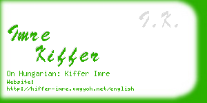 imre kiffer business card